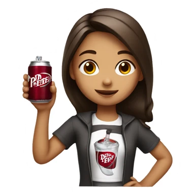 girl drinking dr pepper sticker