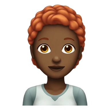 black girl with red hair  sticker