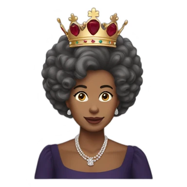 Queen Elizabeth II Afro hair sticker