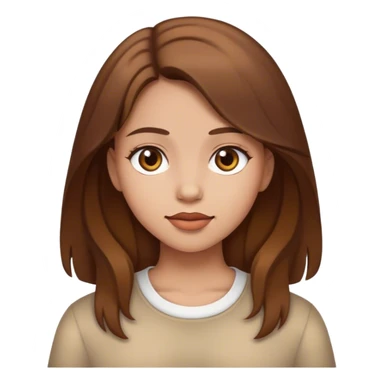 realistic portrait of girl with brown hair  sticker