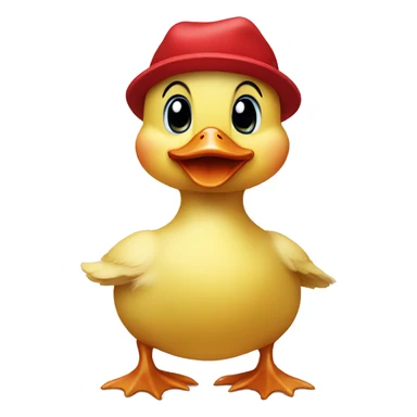 baby duck with red hat sticker