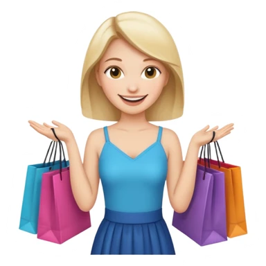 woman buying clothes in a store, shopping vibe sticker