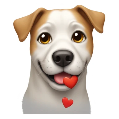 Dog with a heart  sticker