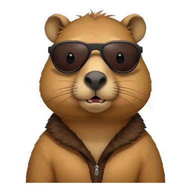 Capibara con gogles oscuros sticker