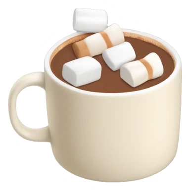 Light beige mug of hot chocolate with marshmallows  sticker
