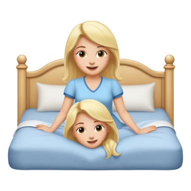 Blonde lady has fun in a big bed sticker