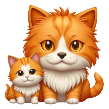 A happy cat emoji + A cool dog emoji sticker