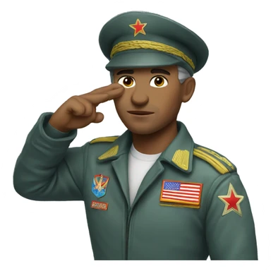 russian fighter salutes sticker