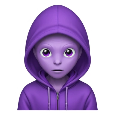 purple allien with hoodie sticker