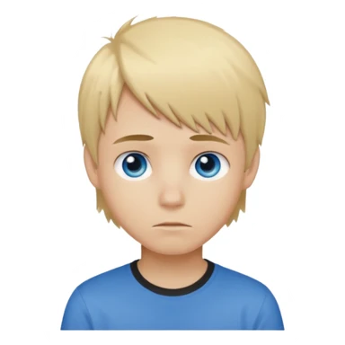 boy with blonde hair emo, and light brown shirt, blue eyes sticker