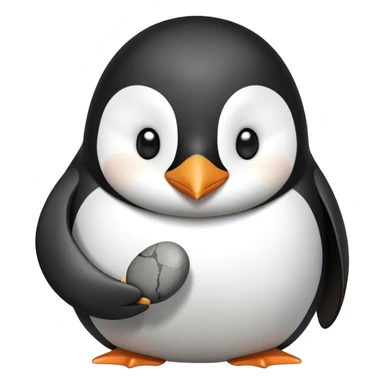 Pinguin hält Kieselstein sticker