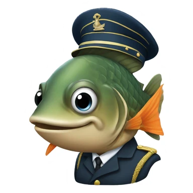 Fish wearing Military Clothes sticker