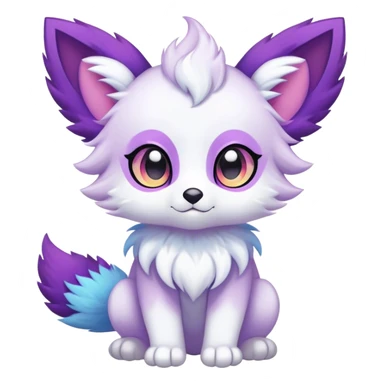 Kawaii bright fantasy ethereal anthro fursona Fakemon sticker