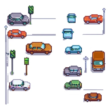 street scene with cars sticker