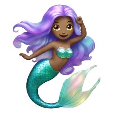 Iridescent mermaid with iridescent tail sticker