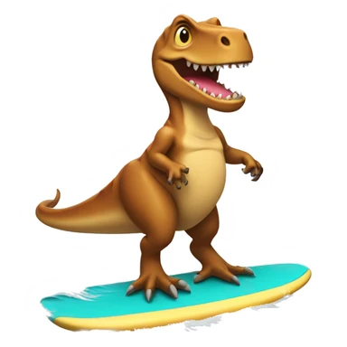 Trex on surf board sticker