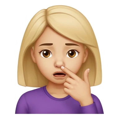 create a girl who is pinching her nose because she is smelling something bad sticker