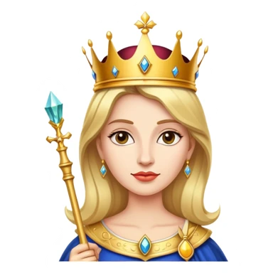 royal queen with crown and scepter sticker