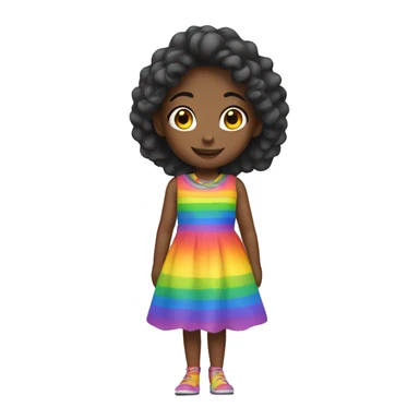 girl with rainbow dress sticker