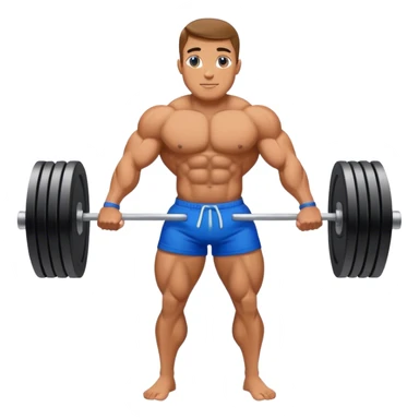 bodybuilder with blue shorts glute-bridges sticker