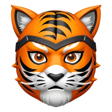 ninja tiger face with mask and shurikens for Twitch emote sticker