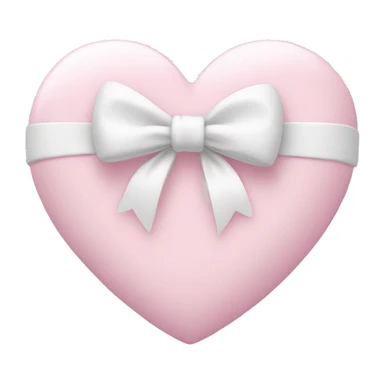 Pastel pink heart with white bow sticker
