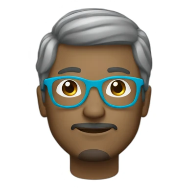 A man that looks a bit like a wizard with round blue glasses, green headphones and dark blonde hair  sticker