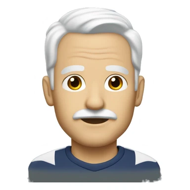 coach with white hair, mustache and small goatee sticker