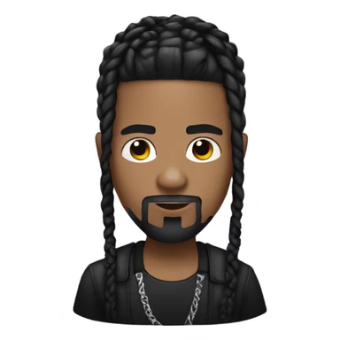 Dj white skin , black braids and a goatee  sticker