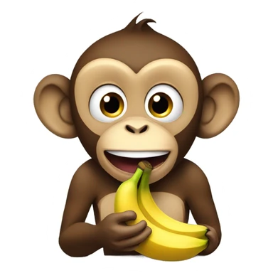 monkey eating banana sticker