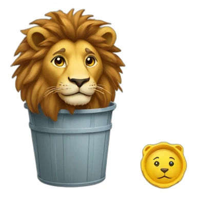 Un lion  dans une poubelle sticker