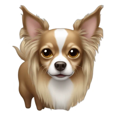 Long hair sand chihuahua with a bison sticker
