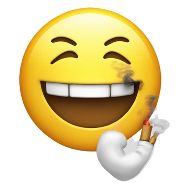 Smiley face that’s happy and smoking  sticker