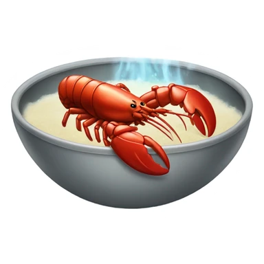 Lobster inside of a bowl boiling sticker