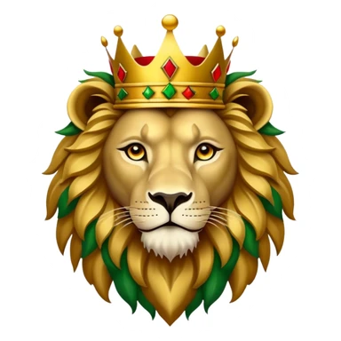 Emblem of the Lion of Judah, proud lion with a crown and traditional Ethiopian colors sticker