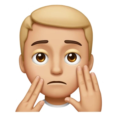 Emotionsloser emoji der finger an stirn hat sticker