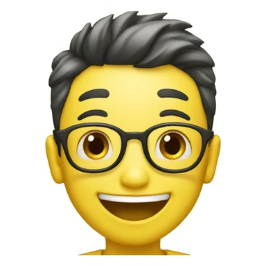 giggling boy yellow sticker