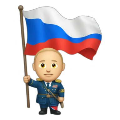 putin holding flag of kyrgysztan sticker