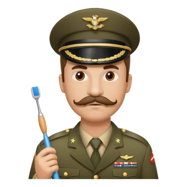 Hitler emoji in military dress and toothbrush mustache  sticker