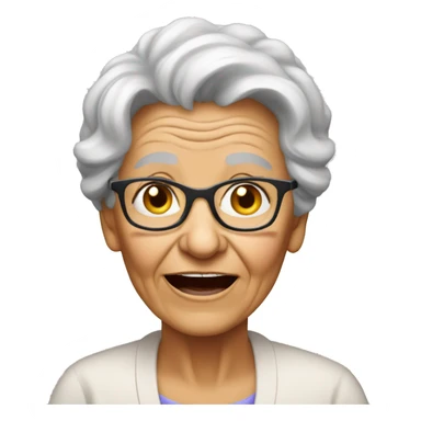 Crazy old grandmother sticker