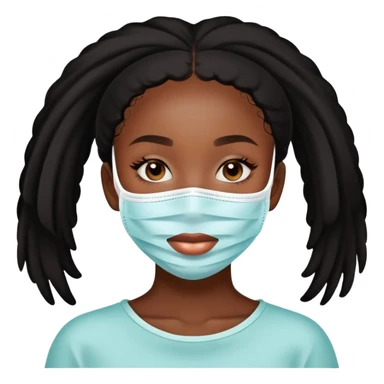 black girl skin care face mask sticker