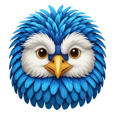blue feathered bird sticker