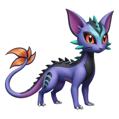 Meloetta-Purrloin-Salandit-Nargacuga-Pokémon-Fakémon-fusion-hybrid-creature sticker