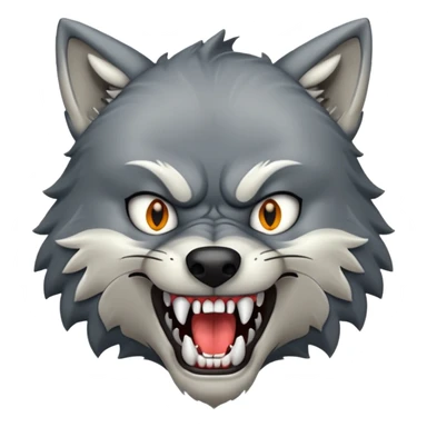 Wolf with teeth sticker