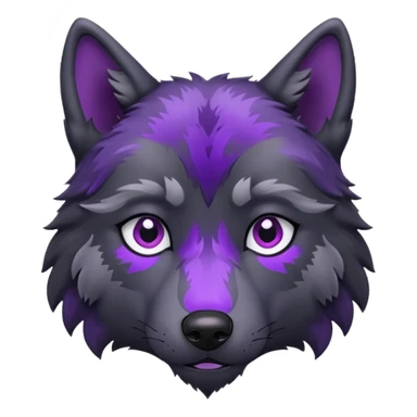 black wolf with purple pattern sad emotion sticker