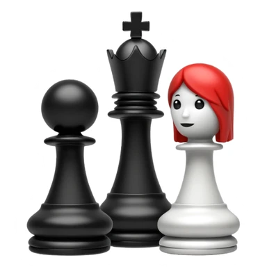 two chess figures white and black sticker