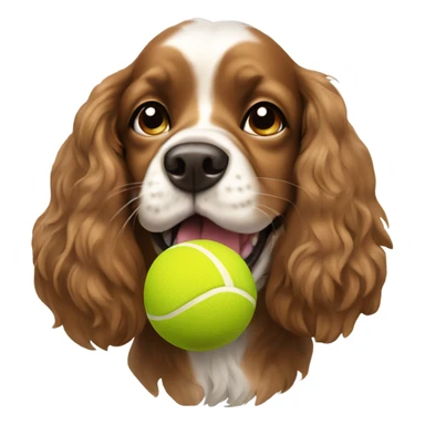 Cute spaniel dog with a ball in its mouth sticker