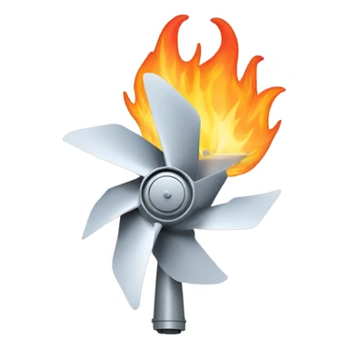 Turbine with flame sticker