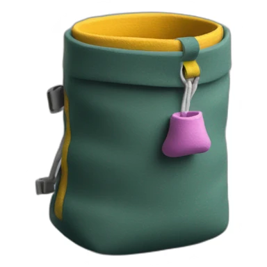 Little chalk bag for climbing bouldering, with chalk in it sticker