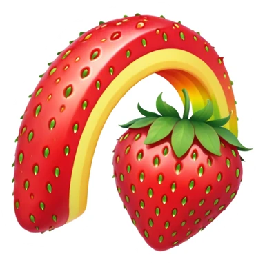 a rainbow with strawberries sticker